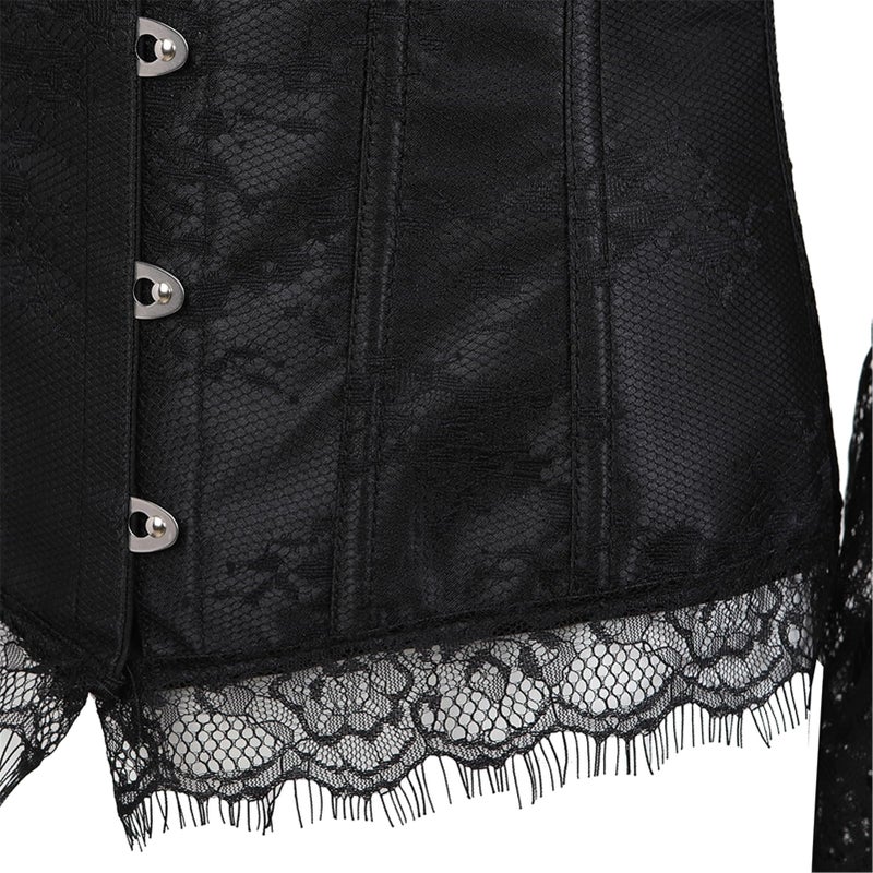 Zhitunemi Corset Tops For Women Renaissance: Womens Halloween Costume Corset Renaissance Fair - Historical Reenactment Events X-Large Black - Image 4
